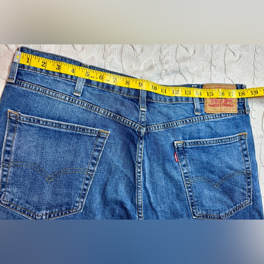 Men’s Levi’s 514 Dark Wash Jeans Straight Leg 38x30 #1552 - Picture 12 of 16